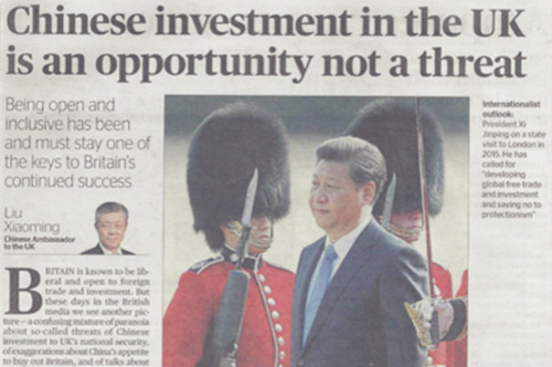 Chinese Investment in the UK is an Opportunity Not a Threat