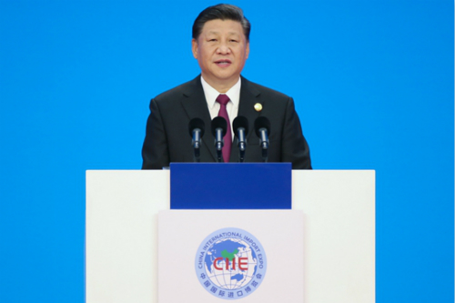 President Xi Jinping delivered a keynote speech at the opening ceremony of the first China International Import Expo