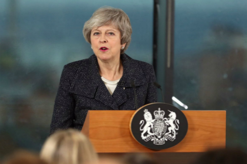 PM Theresa May gave a speech in Belfast on 5 Feb 2019