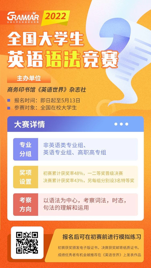 2022年全国大学生英语语法竞赛