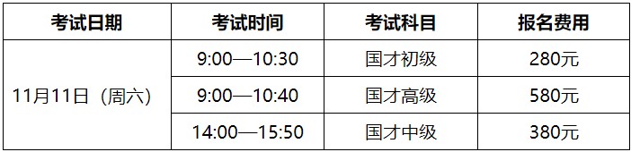 2023年下半年国才考试时间和考试科目