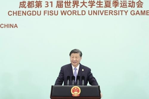 习近平为出席成都第31届世界大学生夏季运动会开幕式的国际贵宾举行欢迎宴会